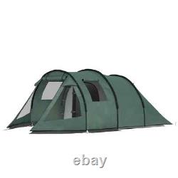 3 to 4 Person Two Room Tunnel Tent with Windows and Carry Bag for Camping Hiking