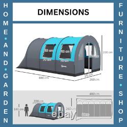 3000mm Waterproof Camping Tent 5 6 Man Family with Living Area Bedroom & Carry Bag