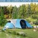 3000mm Waterproof Camping Tent 5 To 6 Man With Porch Groundsheet And Carry Bag