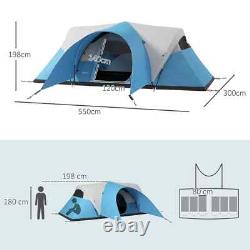 3000mm Waterproof Camping Tent 5 to 6 Man with Porch Groundsheet and Carry Bag