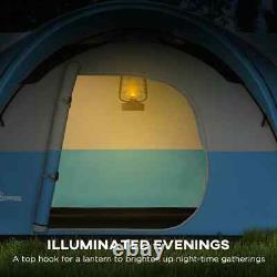 3000mm Waterproof Camping Tent 5 to 6 Man with Porch Groundsheet and Carry Bag