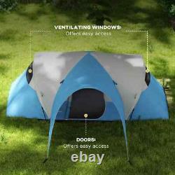 3000mm Waterproof Camping Tent 5 to 6 Man with Porch Groundsheet and Carry Bag