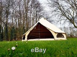 360 GSM 3m Canvas Bell Tent With Zipped In Groundsheet Large Family Tents
