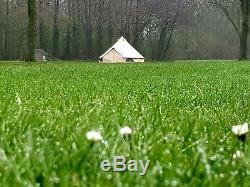 360 GSM 4m Canvas Bell Tent With Zipped In Groundsheet Large Family Tents