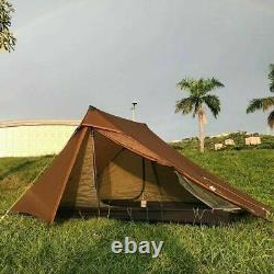 3F LanShan 2Pro Outdoor 2 Person Ultralight Wild Camping Tent 3 Season 20D Khaki