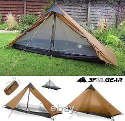 3F LanShan 4 seasons 1-Person Ultralight Tent for Adventures Wild Camping(Khaki)