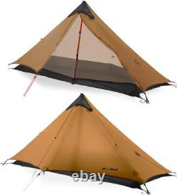 3F LanShan 4 seasons 1-Person Ultralight Tent for Adventures Wild Camping(Khaki)