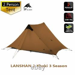 3F Lanshan 2 Ultralight 1/2 Person Wild Camping Tent Lightweight 3-4 Season Tent