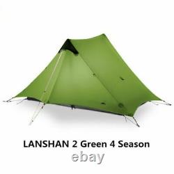 3F UL GEAR 2021 New 4 Season Lanshan2 Ultralight Camping 15D Tent 2 Person Green
