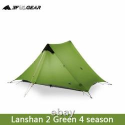 3F UL GEAR 2021 New 4 Season Lanshan2 Ultralight Camping 15D Tent 2 Person Green