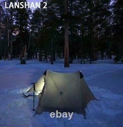 3F UL GEAR 2022 New 4 Season Lanshan2 Ultralight Camping 15D Tent 2 Person Khaki