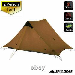 3F UL GEAR LanShan 2 Person 4 Season Ultralight Tent Camping Hiking Tent Khaki