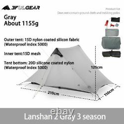 3F UL Gear Lanshan 2 Ultralight 1/2 Person Wild Camping Tent 15D Lightweight