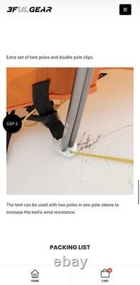 3F UL Gear Taihang 2 Ultralight Tent 15D Silnylon (includes double poles)