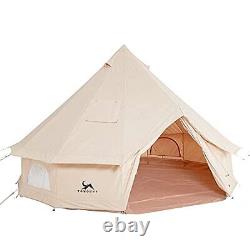3m Bell Tent 4-5 Person Large Room Family Polycotton Yurt Tent with Groundsheet