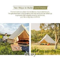 3m Bell Tent 4-5 Person Large Room Family Polycotton Yurt Tent with Groundsheet