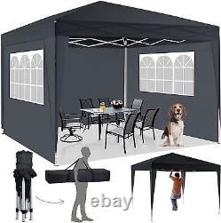 3x3m Gazebo With Side Panels Heavy Duty Waterproof Canopy Garden Market Tent UK