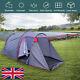 4-5 Man Family Tent Waterproof Outdoor Camping Tunnel Room Hiking Party Large Uk
