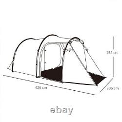 4-5 Man Family Tent Waterproof Outdoor Camping Tunnel Room Hiking Party Large UK