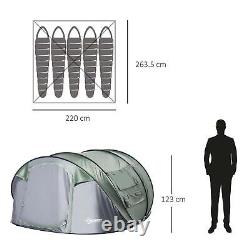 4/5 Person Lightweight Pop-up Camping Tent Grey Waterproof Family Outdoor
