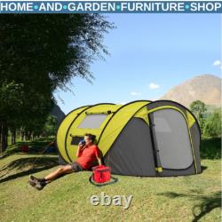 4-5 Person Waterproof Pop Up Camping Tent with Mesh Windows & Carry Bag for Family