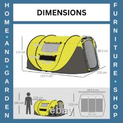 4-5 Person Waterproof Pop Up Camping Tent with Mesh Windows & Carry Bag for Family