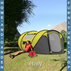 4-5 Person Waterproof Pop Up Camping Tent with Mesh Windows & Carry Bag for Family