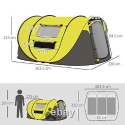 4-5 Person Waterproof Pop Up Camping Tent with Mesh Windows & Carry Bag for Family