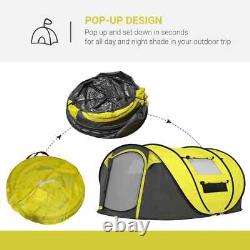 4-5 Person Waterproof Pop Up Camping Tent with Mesh Windows & Carry Bag for Family
