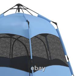 4 6 Man Camping Tent Lift Up Waterproof Ventilation Mesh Windows Blue Air FOXDEN