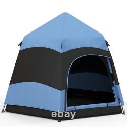 4 6 Man Camping Tent Lift Up Waterproof Ventilation Mesh Windows Blue Air FOXDEN