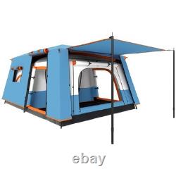 4-6 Man Camping Tent with 2 Bedroom, 3000mm Waterproof, Blue