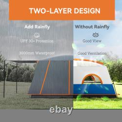 4-6 Man Camping Tent with 2 Bedroom and Porch, 3000mm Waterproof