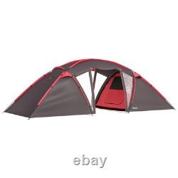 4 6 Man Family Camping Tent with 2 Bedrooms and a Living Room Waterproof Grey