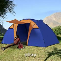 4-6 Man Large Tunnel Tent, 2000mm Waterproof, Portable with Bag with 2 Bedroom
