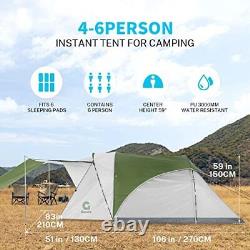 4/6 Man Tent, 2-Layer Camping Tent 6 Person with Porch, PU3000mm