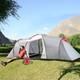 4-6 Man Tunnel Tent, Camping Tent With 2 Bedroom, Living Area And Porch