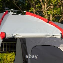 4-6 Man Tunnel Tent, Camping Tent with 2 Bedroom, Living Area and Porch