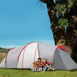 4-6 Man Tunnel Tent, Camping Tent with 2 Bedroom, Living Area and Porch