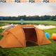 4 6 Man Tunnel Tent Waterproof Ventilation Mesh Windows Orange Air Vents Foxden