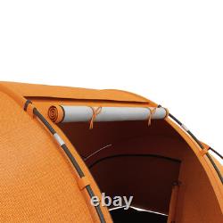 4 6 Man Tunnel Tent Waterproof Ventilation Mesh Windows Orange Air Vents FOXDEN