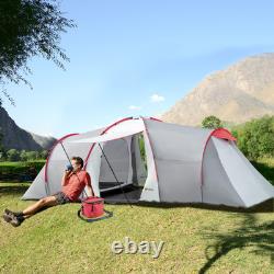4-6 Person Camping Tent with 2 Bedroom, Living Area and Vestibule