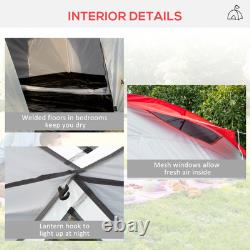 4-6 Person Camping Tent with 2 Bedroom, Living Area and Vestibule