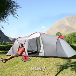 4-6 Person Family Camping Tent with 2 Bedrooms, Living Area & Vestibule Space