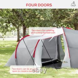 4-6 Person Family Camping Tent with 2 Bedrooms, Living Area & Vestibule Space