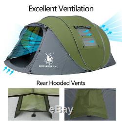 4-6 Person Pop Up Tent Double Layer Family Camping Tent Water Resistant Portable