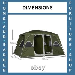 4-8 Person Family Camping Tent 2 Room Shelter with Mesh Windows for Hiking Outdoor