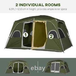 4-8 Person Family Camping Tent 2 Room Shelter with Mesh Windows for Hiking Outdoor