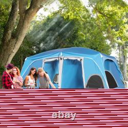 4-8 Person Family Camping Tent with 2 Room Mesh Windows, Easy Set Up