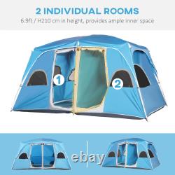 4-8 Person Family Camping Tent with 2 Room Mesh Windows, Easy Set Up